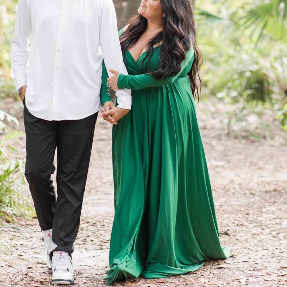Saslax green maternity XL dress